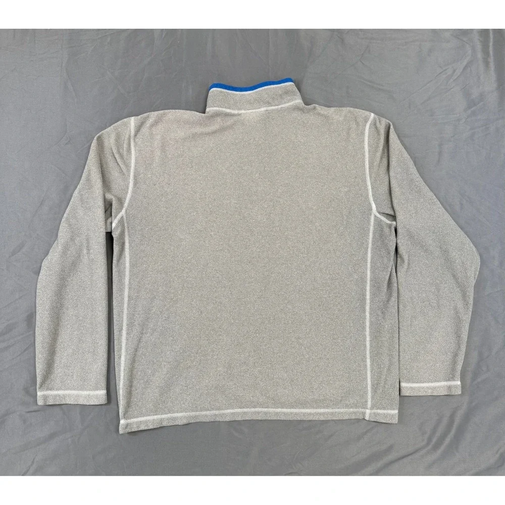 The North Face Mens Grey Blue Quarter Zip Fleece Pullover C744 Size M